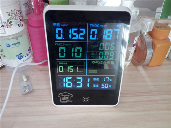 石先生購買的甲醛檢測儀顯示甲醛濃度為0.152